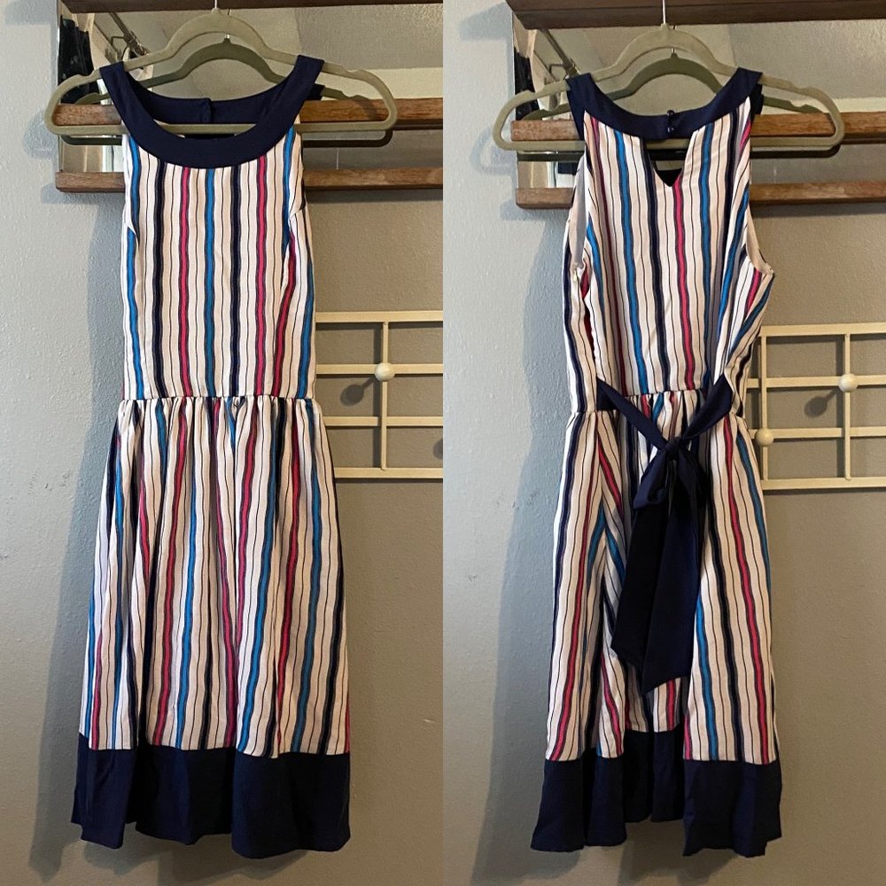Yellow Star Striped ModCloth Tie Back Dress